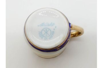 明治〜大正期　オールドノリタケ　NORITAKE　ラスター彩　金彩　金盛　花　手仕事の美しさが凝縮されたカップ&ソーサー4客セット(マルキ印、フラワー、オレンジ、風景、ハンドペイント、C&S、洋食器)(R-083296)
