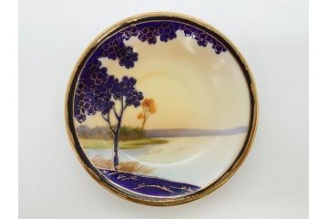 明治〜大正期　オールドノリタケ　NORITAKE　ラスター彩　金彩　金盛　花　手仕事の美しさが凝縮されたカップ&ソーサー4客セット(マルキ印、フラワー、オレンジ、風景、ハンドペイント、C&S、洋食器)(R-083296)