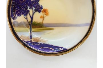 明治〜大正期　オールドノリタケ　NORITAKE　ラスター彩　金彩　金盛　花　手仕事の美しさが凝縮されたカップ&ソーサー4客セット(マルキ印、フラワー、オレンジ、風景、ハンドペイント、C&S、洋食器)(R-083296)