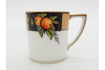 明治〜大正期　オールドノリタケ　NORITAKE　ラスター彩　金彩　金盛　花　手仕事の美しさが凝縮されたカップ&ソーサー4客セット(マルキ印、フラワー、オレンジ、風景、ハンドペイント、C&S、洋食器)(R-083296)