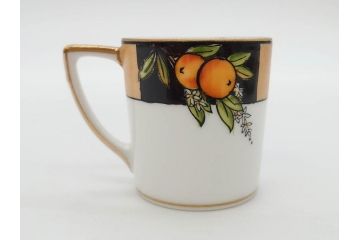 明治〜大正期　オールドノリタケ　NORITAKE　ラスター彩　金彩　金盛　花　手仕事の美しさが凝縮されたカップ&ソーサー4客セット(マルキ印、フラワー、オレンジ、風景、ハンドペイント、C&S、洋食器)(R-083296)