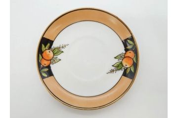 明治〜大正期　オールドノリタケ　NORITAKE　ラスター彩　金彩　金盛　花　手仕事の美しさが凝縮されたカップ&ソーサー4客セット(マルキ印、フラワー、オレンジ、風景、ハンドペイント、C&S、洋食器)(R-083296)