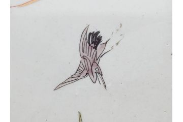 江戸期　古伊万里　色絵　染付　金彩　鶴松図　約46cm　1尺5寸　緻密な絵付けに匠の美技を感じる大皿(山、風景、吉祥文様、和皿、和食器、尺皿、一尺五寸)(R-083297)