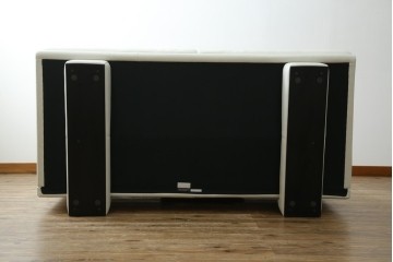 中古　超美品!!　カリモク家具(karimoku)　domani(ドマーニ)　Excel-Life(エクセルライフ)　本革(レザー)　上品でモダンなデザインの2人掛けソファ　定価約82万円相当　(R-083303)