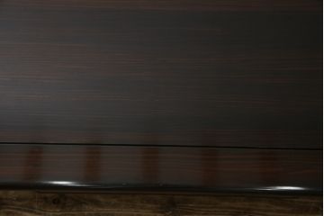 中古　美品!!　井上昇山作　格調高い縞黒檀が際立つ座卓(ローテーブル、センターテーブル、リビングテーブル)(定価約75万円)(R-083304)
