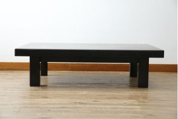 中古　民芸家具　高級品　総漆塗り　金彩秋草蒔絵　小振りサイズが珍しい!淑やかな佇まいの座卓(ローテーブル、センターテーブル、リビングテーブル)(R-083307)