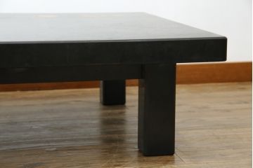中古　民芸家具　高級品　総漆塗り　金彩秋草蒔絵　小振りサイズが珍しい!淑やかな佇まいの座卓(ローテーブル、センターテーブル、リビングテーブル)(R-083307)