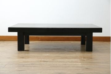中古　民芸家具　高級品　総漆塗り　金彩秋草蒔絵　小振りサイズが珍しい!淑やかな佇まいの座卓(ローテーブル、センターテーブル、リビングテーブル)(R-083307)