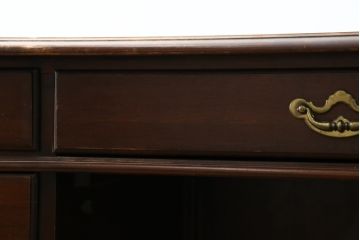 中古　トーマスビル(THOMASVILLE)　シンプルながらクラシカルで優雅な佇まいの両袖机(二―ホールデスク、プレジデントデスク、ワークデスク、オフィスデスク、在宅用、在宅ワーク用)(R-083313)