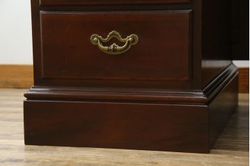 中古　トーマスビル(THOMASVILLE)　シンプルながらクラシカルで優雅な佇まいの両袖机(二―ホールデスク、プレジデントデスク、ワークデスク、オフィスデスク、在宅用、在宅ワーク用)(R-083313)
