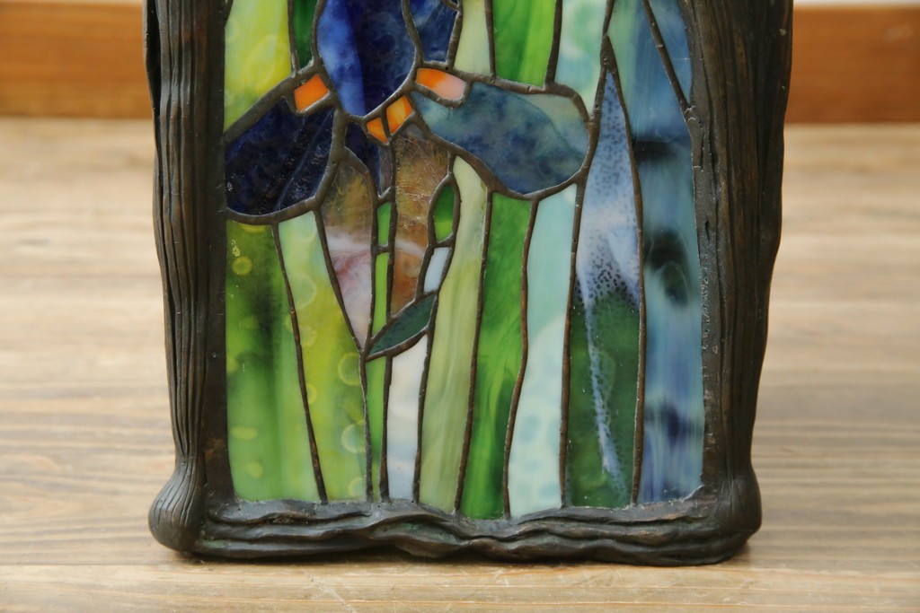ヴィンテージ照明　アメリカ　激レア!!　希少モデル　Tiffany & Co. Style Studio(ティファニー スタイル スタジオ)　アイリス　ランタン　ステンドグラス照明　(R-083314)