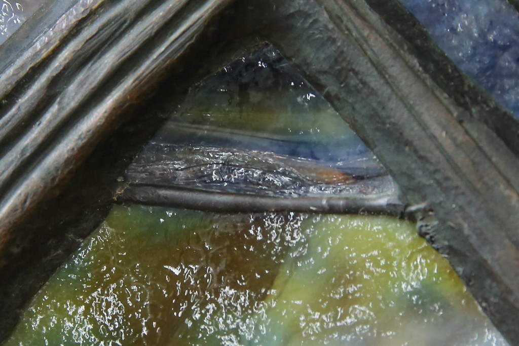 ヴィンテージ照明　アメリカ　激レア!!　希少モデル　Tiffany & Co. Style Studio(ティファニー スタイル スタジオ)　アイリス　ランタン　ステンドグラス照明　(R-083314)