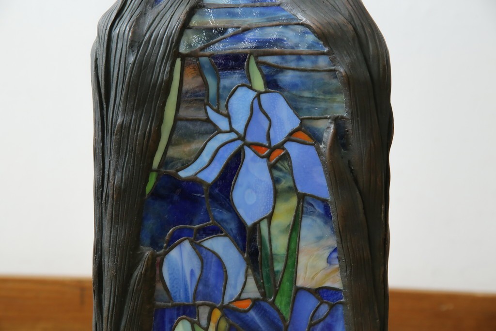 ヴィンテージ照明　アメリカ　激レア!!　希少モデル　Tiffany & Co. Style Studio(ティファニー スタイル スタジオ)　アイリス　ランタン　ステンドグラス照明　(R-083314)