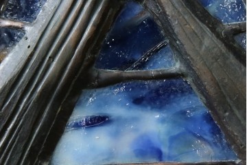 ヴィンテージ照明　アメリカ　激レア!!　希少モデル　Tiffany & Co. Style Studio(ティファニー スタイル スタジオ)　アイリス　ランタン　ステンドグラス照明　(R-083314)