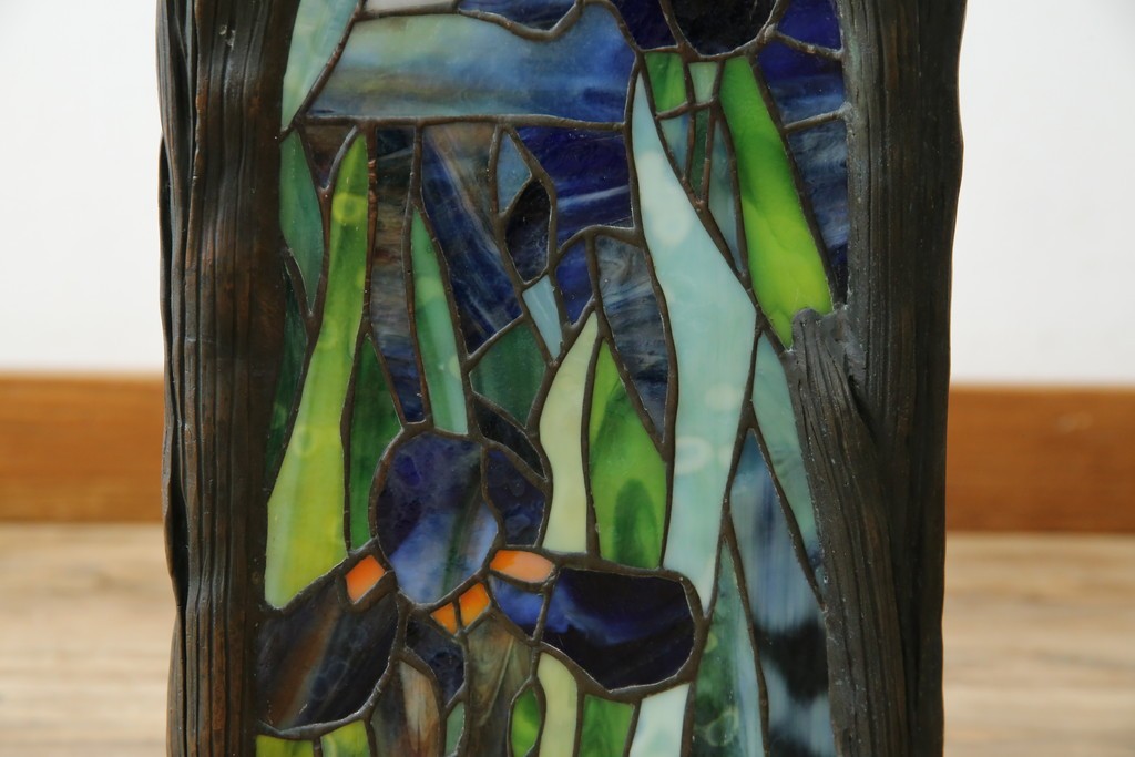 ヴィンテージ照明　アメリカ　激レア!!　希少モデル　Tiffany & Co. Style Studio(ティファニー スタイル スタジオ)　アイリス　ランタン　ステンドグラス照明　(R-083314)
