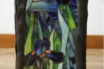 ヴィンテージ照明　アメリカ　激レア!!　希少モデル　Tiffany & Co. Style Studio(ティファニー スタイル スタジオ)　アイリス　ランタン　ステンドグラス照明　(R-083314)