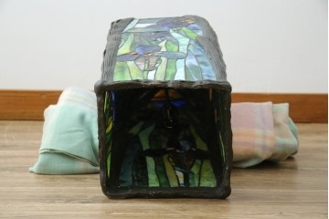 ヴィンテージ照明　アメリカ　激レア!!　希少モデル　Tiffany & Co. Style Studio(ティファニー スタイル スタジオ)　アイリス　ランタン　ステンドグラス照明　(R-083314)