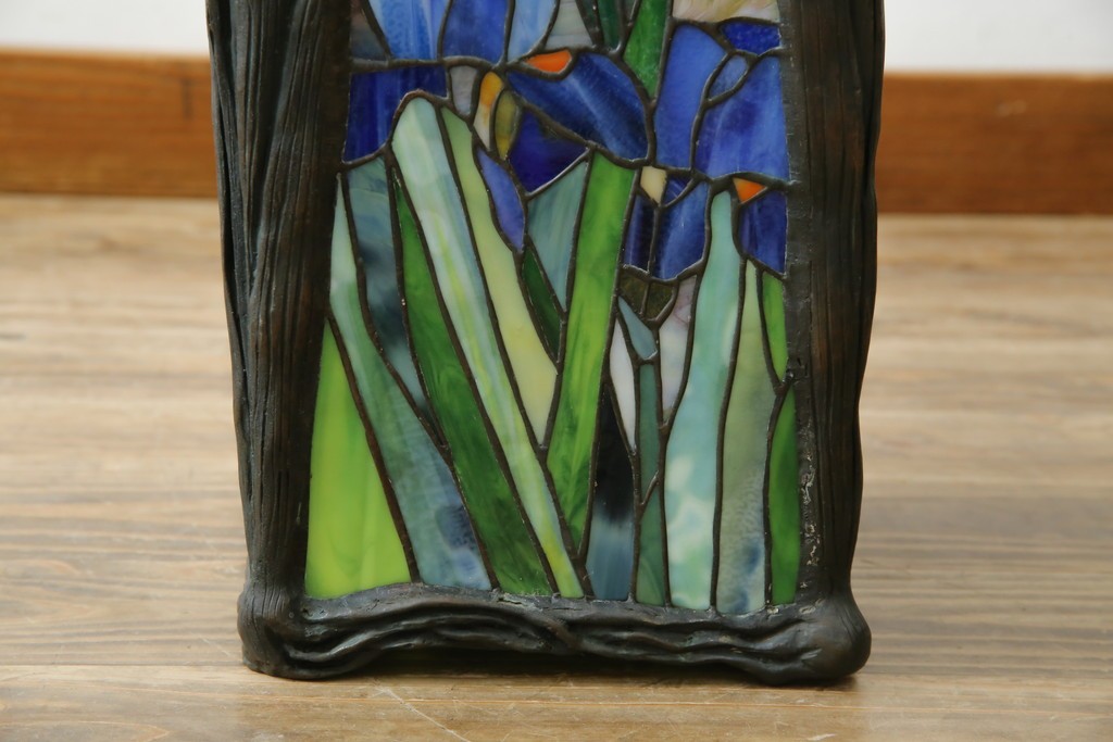 ヴィンテージ照明　アメリカ　激レア!!　希少モデル　Tiffany & Co. Style Studio(ティファニー スタイル スタジオ)　アイリス　ランタン　ステンドグラス照明　(R-083314)