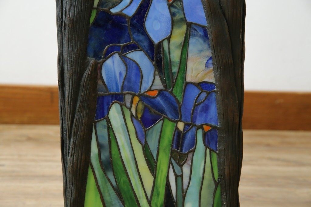ヴィンテージ照明　アメリカ　激レア!!　希少モデル　Tiffany & Co. Style Studio(ティファニー スタイル スタジオ)　アイリス　ランタン　ステンドグラス照明　(R-083314)
