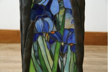 ヴィンテージ照明　アメリカ　激レア!!　希少モデル　Tiffany & Co. Style Studio(ティファニー スタイル スタジオ)　アイリス　ランタン　ステンドグラス照明　(R-083314)