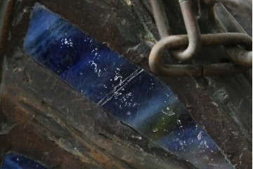 ヴィンテージ照明　アメリカ　激レア!!　希少モデル　Tiffany & Co. Style Studio(ティファニー スタイル スタジオ)　アイリス　ランタン　ステンドグラス照明　(R-083314)