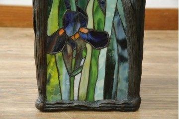 ヴィンテージ照明　アメリカ　激レア!!　希少モデル　Tiffany & Co. Style Studio(ティファニー スタイル スタジオ)　アイリス　ランタン　ステンドグラス照明　(R-083314)