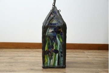 ヴィンテージ照明　アメリカ　激レア!!　希少モデル　Tiffany & Co. Style Studio(ティファニー スタイル スタジオ)　アイリス　ランタン　ステンドグラス照明　(R-083314)