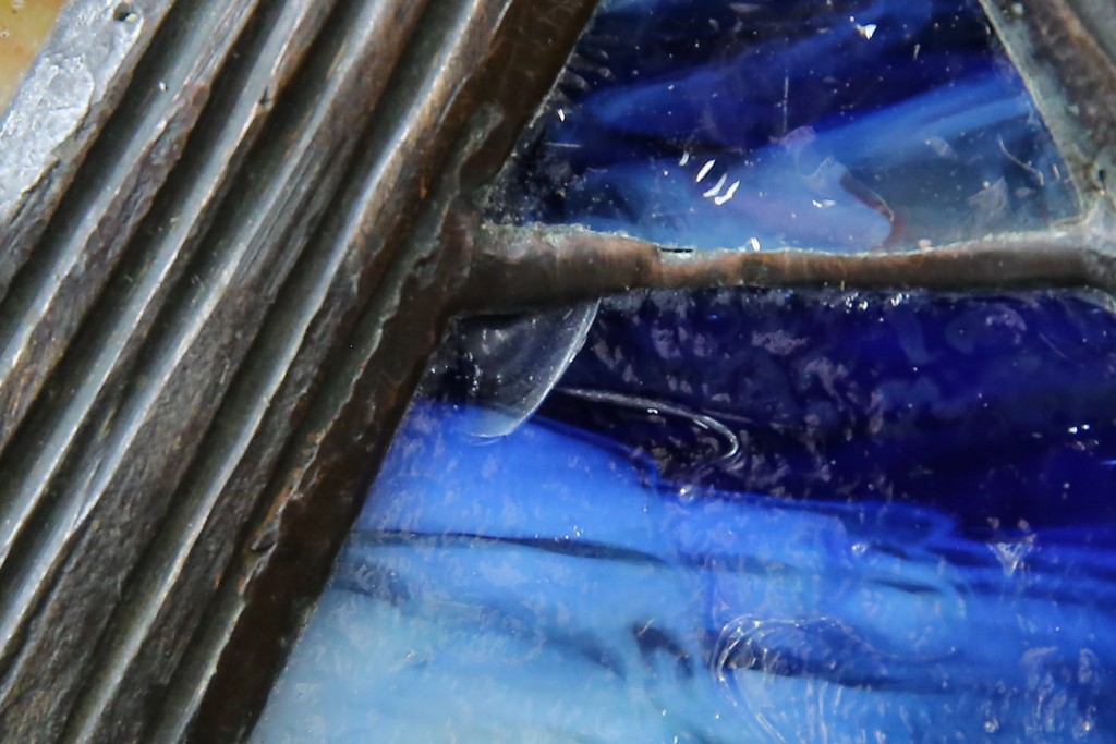 ヴィンテージ照明　アメリカ　激レア!!　希少モデル　Tiffany & Co. Style Studio(ティファニー スタイル スタジオ)　アイリス　ランタン　ステンドグラス照明　(R-083314)