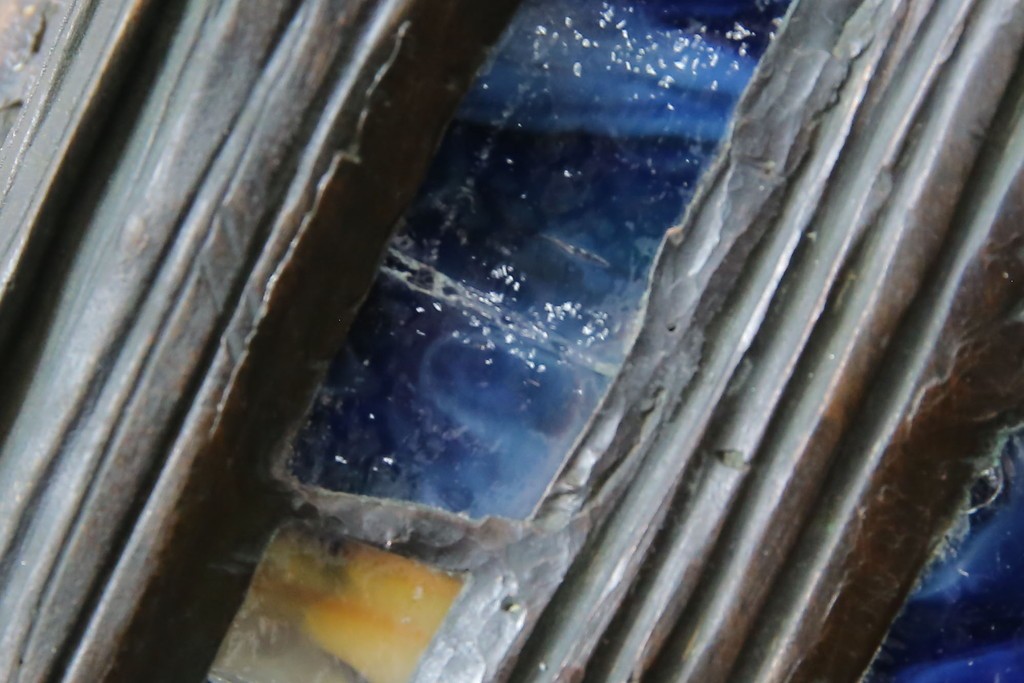 ヴィンテージ照明　アメリカ　激レア!!　希少モデル　Tiffany & Co. Style Studio(ティファニー スタイル スタジオ)　アイリス　ランタン　ステンドグラス照明　(R-083314)