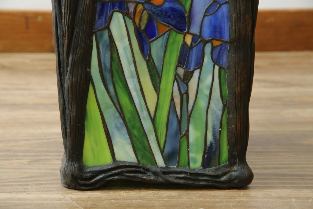 ヴィンテージ照明　アメリカ　激レア!!　希少モデル　Tiffany & Co. Style Studio(ティファニー スタイル スタジオ)　アイリス　ランタン　ステンドグラス照明　(R-083314)
