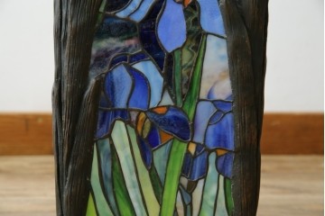 ヴィンテージ照明　アメリカ　激レア!!　希少モデル　Tiffany & Co. Style Studio(ティファニー スタイル スタジオ)　アイリス　ランタン　ステンドグラス照明　(R-083314)