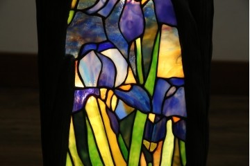 ヴィンテージ照明　アメリカ　激レア!!　希少モデル　Tiffany & Co. Style Studio(ティファニー スタイル スタジオ)　アイリス　ランタン　ステンドグラス照明　(R-083314)