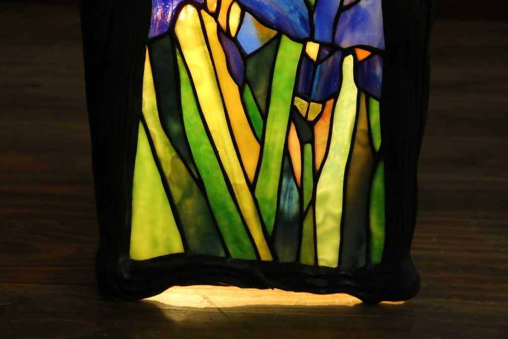 ヴィンテージ照明　アメリカ　激レア!!　希少モデル　Tiffany & Co. Style Studio(ティファニー スタイル スタジオ)　アイリス　ランタン　ステンドグラス照明　(R-083314)