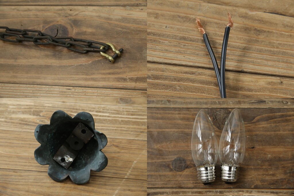 ヴィンテージ照明　アメリカ　激レア!!　希少モデル　Tiffany & Co. Style Studio(ティファニー スタイル スタジオ)　アイリス　ランタン　ステンドグラス照明　(R-083314)