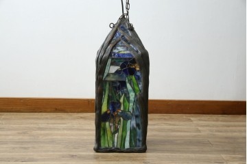 ヴィンテージ照明　アメリカ　激レア!!　希少モデル　Tiffany & Co. Style Studio(ティファニー スタイル スタジオ)　アイリス　ランタン　ステンドグラス照明　(R-083314)