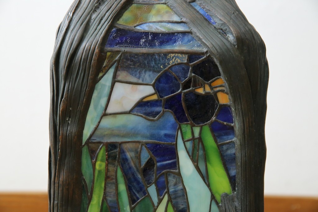 ヴィンテージ照明　アメリカ　激レア!!　希少モデル　Tiffany & Co. Style Studio(ティファニー スタイル スタジオ)　アイリス　ランタン　ステンドグラス照明　(R-083314)