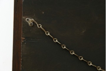 イギリスアンティーク　美品　オーク材　クラシカルな佇まいのウォールミラー　(R-083315)