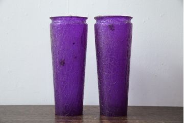 アンティーク照明　紫のクラックガラスが魅せるエキゾチックウォールランプ(ウォールライト、壁掛け照明、壁付け照明)(R-083326)