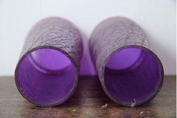 アンティーク照明　紫のクラックガラスが魅せるエキゾチックウォールランプ(ウォールライト、壁掛け照明、壁付け照明)(R-083326)