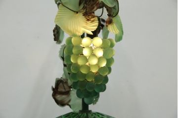 中古　イタリア　トーソー社(TOSO CESARE)　ムラーノガラス(MURANO)　ブドウ(葡萄、ぶどう)　1灯　空間のアクセントになるテーブルスタンド(テーブルライト、卓上ランプ、ベネチアングラス、ムラノガラス)(R-083330)