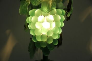 中古　イタリア　トーソー社(TOSO CESARE)　ムラーノガラス(MURANO)　ブドウ(葡萄、ぶどう)　1灯　空間のアクセントになるテーブルスタンド(テーブルライト、卓上ランプ、ベネチアングラス、ムラノガラス)(R-083330)