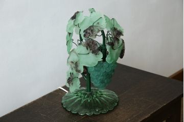 中古　イタリア　トーソー社(TOSO CESARE)　ムラーノガラス(MURANO)　ブドウ(葡萄、ぶどう)　1灯　空間のアクセントになるテーブルスタンド(テーブルライト、卓上ランプ、ベネチアングラス、ムラノガラス)(R-083330)