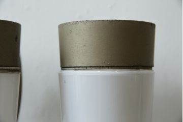 和製ビンテージ　昭和モダンを感じる、直線美のレトロな壁掛け照明2個セット(ウォールランプ、ウォールライト、壁付け照明、ヴィンテージ)(R-083334)