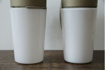 和製ビンテージ　昭和モダンを感じる、直線美のレトロな壁掛け照明2個セット(ウォールランプ、ウォールライト、壁付け照明、ヴィンテージ)(R-083334)
