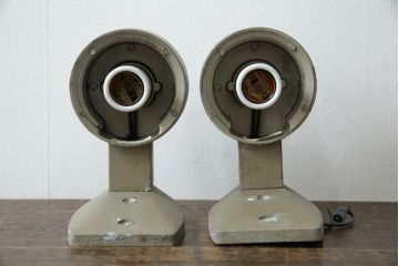 和製ビンテージ　昭和モダンを感じる、直線美のレトロな壁掛け照明2個セット(ウォールランプ、ウォールライト、壁付け照明、ヴィンテージ)(R-083334)