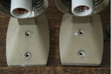 和製ビンテージ　昭和モダンを感じる、直線美のレトロな壁掛け照明2個セット(ウォールランプ、ウォールライト、壁付け照明、ヴィンテージ)(R-083334)