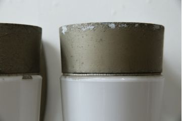 和製ビンテージ　昭和モダンを感じる、直線美のレトロな壁掛け照明2個セット(ウォールランプ、ウォールライト、壁付け照明、ヴィンテージ)(R-083335)