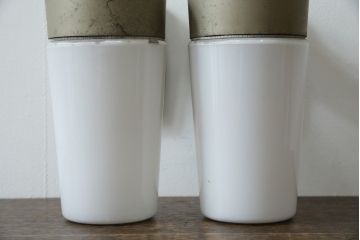 和製ビンテージ　昭和モダンを感じる、直線美のレトロな壁掛け照明2個セット(ウォールランプ、ウォールライト、壁付け照明、ヴィンテージ)(R-083335)