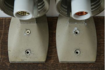 和製ビンテージ　昭和モダンを感じる、直線美のレトロな壁掛け照明2個セット(ウォールランプ、ウォールライト、壁付け照明、ヴィンテージ)(R-083335)