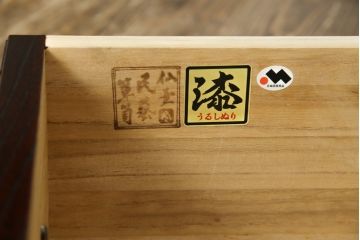 中古　美品　欅産業　凝ったつくりの大振りの金具が目を惹く仙台箪笥サイドボード(サイドチェスト、ローチェスト、収納箪笥、衣装箪笥、引き出し)(R-083346)